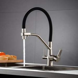 Rubinetto per miscelatore da cucina con beccuccio caldo e freddo per il <span class=keywords><strong>bagno</strong></span> con doppia maniglia - Product Image 4