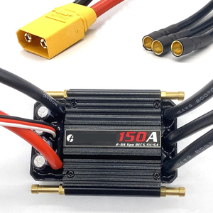 Contrôleur de vitesse électronique sans balais étanche 150A ESC 2-6S avec BEC 5.5V/5A, connecteur XT90 et connecteur banane 6.0mm pour bateau - Product Image 1