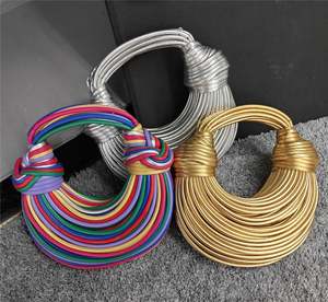 Sac à main de luxe pour femme, style Hobo, sac lune tendance, sac à bandoulière tissé à la main, sac portefeuille en cuir PU, sac bandoulière, lot en stock - Product Image 3