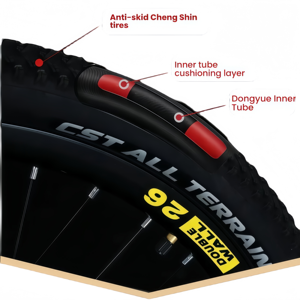 <span class=keywords><strong>VTT</strong></span> Hardtail 21 vitesses, 26 pouces, pneus larges, cadre en acier carbone, frein à disque, pour adultes, vélo tout-terrain - Product Image 5