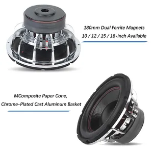 Woofer 10 /12 / 15 / 18 / 21 Inch Powered Subwoofer Active Double Magnet Car Stereo Sub Woofers Speaker Powered Subwoofer