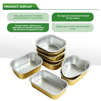 Square Aluminum Foil Container Anti-deform Edge Disposable Takeaway Meal Prep Foil Box