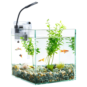 モダンなクリスタルクリア透明シームレスアクリル水槽（小型魚・エビ用）、アクリル製水槽 - Product Image 1