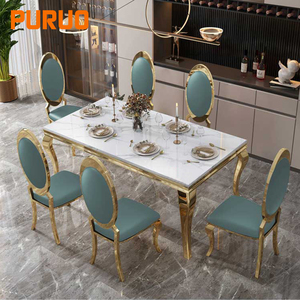Silla de Comedor Puruo de Diseño de Lujo para Bodas, Eventos, Restaurantes, con Asiento Extraíble, Moderna, de Tela y Cuero PU, para Comedor - Product Image 5