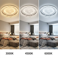 Lámpara de Techo Moderna con Ventilador y Textura Cristalina, Fácil de Instalar, Iluminación LED Decorativa, Montaje en Superficie, para Proyectos de Renovación de Casas Nuevas