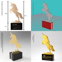 Trophée et médaille créatifs en métal haut de gamme, modèle 3D personnalisé pour les événements de grande envergure et la décoration d'entreprise, fabriqué en Chine
