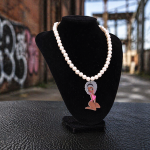 Collares de Perlas de Madera Natural con Diseño Personalizado de Figura de Chica Negra, Joyería Africana para Regalo de Fiesta - Product Image 1