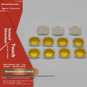 IP65 레벨 1NO 스위치 조합 125V 최대 전압과 초박형 <span class=keywords><strong>4</strong></span> 핀 황동 촉각 스위치 SMD/SMT 멤브레인 터치 스위치 - Product Image 5