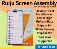 Écran OLED haute fréquence de rafraîchissement Ruiju compatible avec iPhone 12 Pro Max 17e, rigide, pour 13 Pro, 13, 14