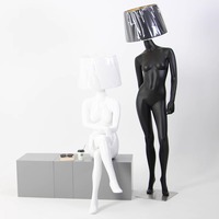 Magasin de vêtements mode fibre de verre femme corps Mannequin torse lampe tête fenêtre affichage vêtements Style