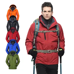 冬のソフトシェル防風防水ジャケット屋外取り外し可能なフード付きハイキングハンティングランニングジャケット男性用