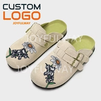 Sandales en cuir véritable de haute qualité sabots à semelle sabots personnalisés avec logo de marque sabots pantoufles
