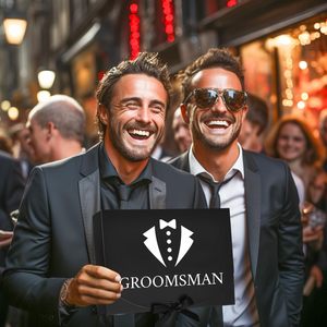 Scatola <span class=keywords><strong>per</strong></span> Proposta Damigello d'Onore, 27x20x8 cm, con Biglietto e Nastro (7 Damigellini, 1 Testimone) - Vuoi Essere il Mio Damigello d'Onore? - Product Image 5