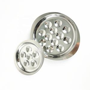 Offre Spéciale gros Plateau À Huîtres Français <span class=keywords><strong>6</strong></span> yeux Escargot plat rond en acier inoxydable escargot plat - Product Image 4