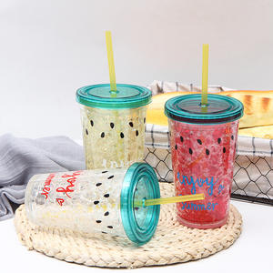 Gobelets en plastique avec paille, produits de sport tendance, double couche, 16oz, 50 pièces - Product Image 3