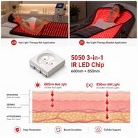 Chip LED IR 3 en 1 5050 de 0.3W 660nm y 850nm, Diodo Infrarrojo NIR, Módulo de Terapia de Luz Roja para Manta IR, Tapete PBM, Diseño Personalizado FPC