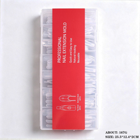 120 moules à ongles carrés réutilisables en PP transparent, double couverture complète, pour manucure supérieure et inférieure