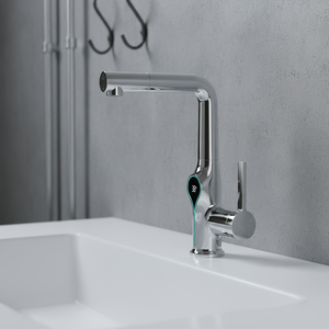 Robinet mélangeur moderne chromé NES-CI47, best-seller, rotatif à 360°, avec affichage numérique LED de la température, pour lavabo de salle de bain - Product Image 3