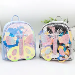 Personalizza logo cute butterfly school pre student bambini Kindergarten daypack paillettes small mini children child kids backpack