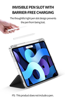 Étui pliable multi-angles en cuir PU pour iPad Pro 11 pouces M4/M5 avec support pour stylet, coque arrière en acrylique anti-rayures pour tablette
