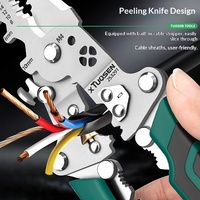 Pince à dénuder multifonction certifiée CE pour usage domestique, pince à bec effilé pour électricien, testeur de tension, couleurs vert/noir/argent