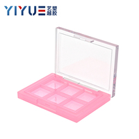 YIYUE Palette de maquillage transparente en plastique AS palette de fard à paupières vide 6 puits étui de palette de fard à paupières vide