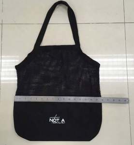 Handmade Black Cotton <b>Cloth</b> Farmers Market <b>Shopping</b> Bag Hanging Produce Storage Textile Packaging - Product Image 4