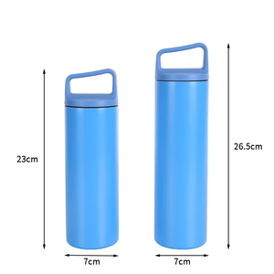 Bouteille d'eau isotherme en acier inoxydable 304 de 450 ml et 600 ml, tasse droite mate avec couvercle à poignée de transport pour les voyages en extérieur - Product Image 4