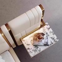 Lit King-Size en Cuir Véritable de Luxe avec Cadre en Bois Massif (3,3 m) - Style Luxe Léger, Dossier Souple Personnalisable pour Grandes Tailles