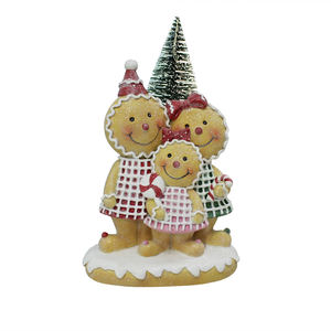 Décoration de Noël en résine de bonhomme en pain d'épices scintillant avec arbre de Noël - Product Image 2