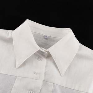 <span class=keywords><strong>Camicia</strong></span> Casual a due pezzi da donna con colletto a maniche lunghe con colletto a vita larga <span class=keywords><strong>pantaloni</strong></span> a maglia con bottoni e Design cavo con lacci - Product Image 6