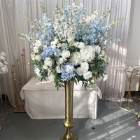 Dekorasi Pernikahan IFG Bunga Bola Diameter 80 cm Warna Biru Langit Buatan dari Mawar, Hydrangea, dan Delphinium