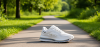 Chaussures de course Pegasus Premium blanc métallisé argenté unisexe, empeigne en mesh, semelle extérieure en caoutchouc, semelle intermédiaire en EVA pour le printemps
