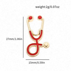 Hospital Chapéu Pin Emblemas Designer Esmalte Pin Auscultador Broche Desenhos Animados Enfermeira Médico Echometer Esmalte Pinos Lapela Estetoscópio - Product Image 6