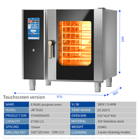 Four à vapeur électrique à 6 niveaux en acier inoxydable 304 certifié CE pour une utilisation en cuisine commerciale, adapté à tous les types de cuisson des aliments