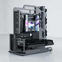 Socooler SOC-A-360-Y tour moyenne modulaire en plein air boîtier PC châssis en alliage d'aluminium fenêtre de panneau latéral construction facile pour support de jeu