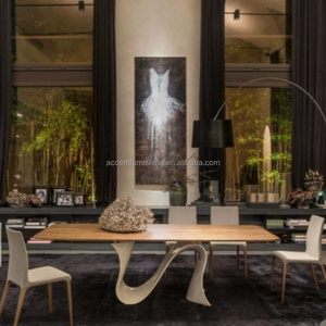 Hiện đại hình chữ nhật FRP bàn ăn tùy chỉnh dịch vụ cho cá nhân trang trí đơn giản hình chữ nhật hàng đầu đặc biệt lượn sóng cơ sở - Product Image 2