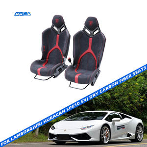 Siège de voiture en cuir Alcantara Nappa et fibre de carbone sèche, couleur personnalisable, noir et rouge, pour Lamborghini LP610 - Product Image 1