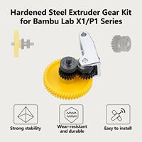 Extruder Baja Keras Berlapis Nano dengan Gigi Ganda dan Gagang Aluminium, Rakitan Upgrade Gigi Extruder Baja Keras Baru dari Bambu Lab