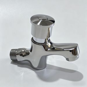 Hiện Đại Duy nhất-lỗ treo tường Brass nước TAP thời gian chậm trễ cho phòng tắm lưu vực bồn rửa tay tự đóng cửa đẩy nút tap - Product Image 3