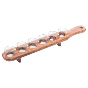 Bandeja de soporte de vaso de chupito de madera con 6 vasos de chupito de vuelo de <span class=keywords><strong>cerveza</strong></span>, <span class=keywords><strong>Kit</strong></span> para 5oz de onza de muestra de degustación de <span class=keywords><strong>cerveza</strong></span>, accesorios para vasos - Product Image 5