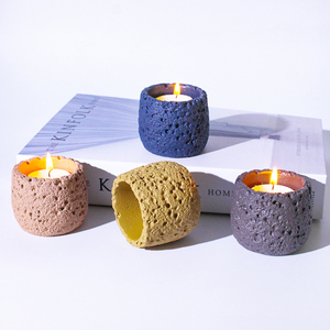 Bocaux à bougies en ciment, en poterie, en béton et en céramique, vides, colorés, écologiques, à faible MOQ - Product Image 3