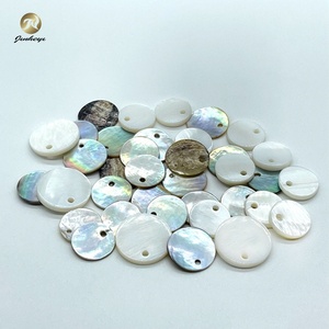 Cuentas de Concha de Agoya Real, Dijes Redondos de Concha <span class=keywords><strong>Natural</strong></span>, Perla <span class=keywords><strong>Natural</strong></span> MOP - Product Image 2