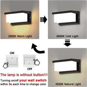 Lámpara de Pared LED Cuadrada Moderna Sytmhoe, IP65, 3 <span class=keywords><strong>Colores</strong></span>, 12W, Cobre y Policarbonato, <span class=keywords><strong>para</strong></span> Uso en <span class=keywords><strong>Exteriores</strong></span> - Product Image 3