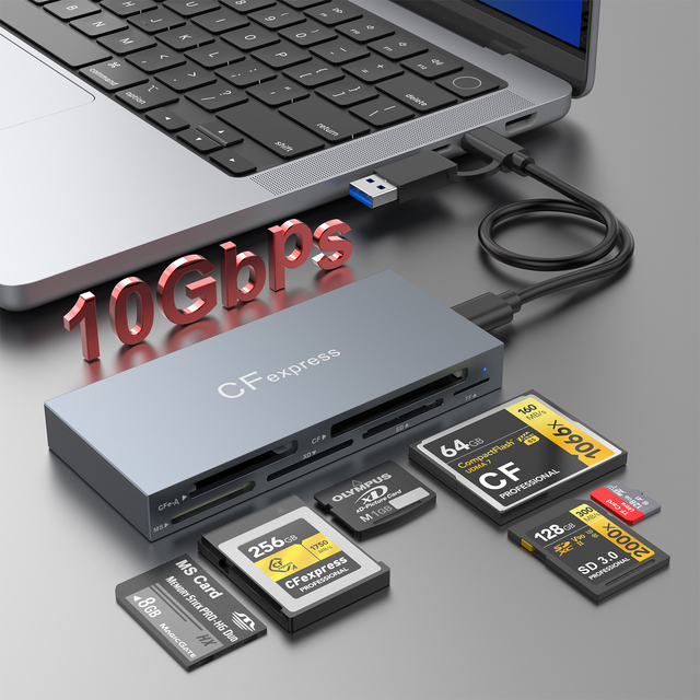 Rocketek 6 in 1 Multi Card Reader Support SD+TF+MS+XD+CF Card