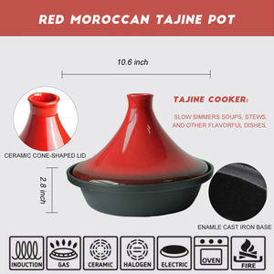 <span class=keywords><strong>Tajine</strong></span> marocaine en fonte d'émail, <span class=keywords><strong>pour</strong></span> de délicieux recettes marocaines, 8 pièces - Product Image 5