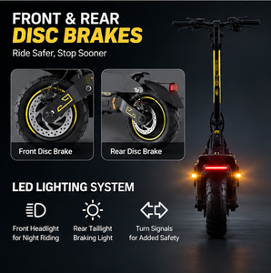 Trottinette haute performance avec deux moteurs de 1200W et batterie 48V 23Ah pour la conduite urbaine et en extérieur pour adultes - Product Image 4