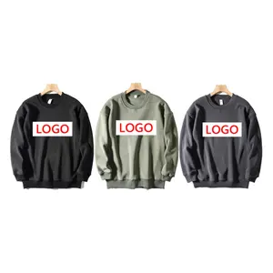 Bán Buôn Quần Áo dập nổi 2024 nhà máy OEM unisex trống quá khổ crewneck Heavyweight Áo Hoodie