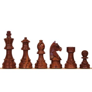 Piezas de Ajedrez King Tall de 3.75 Pulgadas, Estilo Caballero Alemán, con Acabado de Madera, Triple Peso, en ABS (34 piezas/juego) - Product Image 3