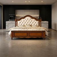 Tête de lit double en bois massif de style européen moderne 180x200cm, meuble de chambre à coucher avec rangement